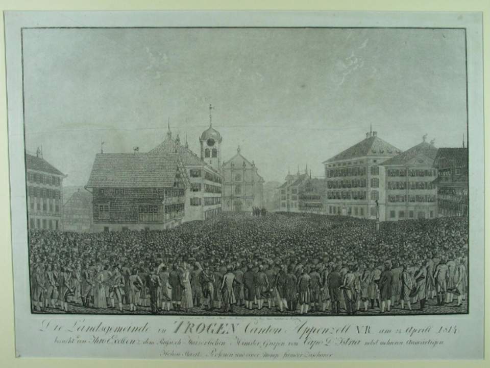 Ansicht einer Landsgemeinde in Trogen