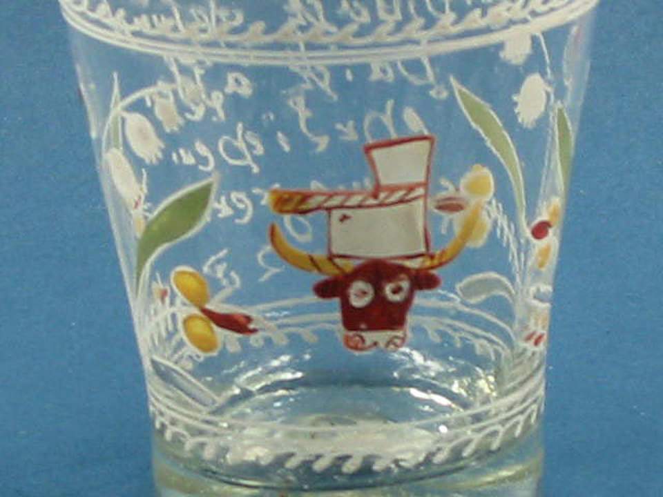 Flühliglas, Trinkglas, Trinkbecher, Zunftbecher der Metzger
