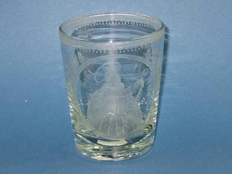 Glas, Trinkglas, Becherglas mit Hl. Simon