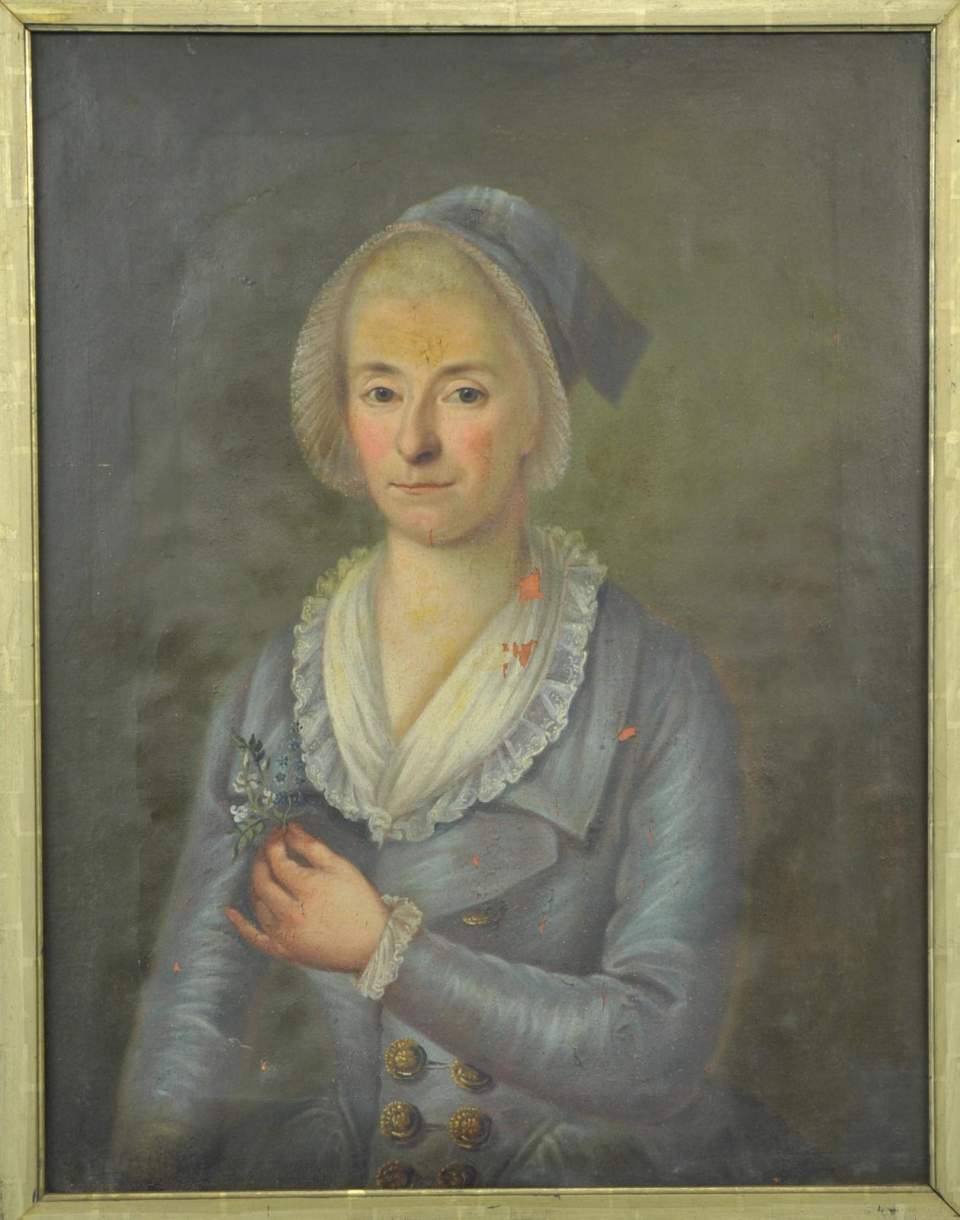 Ölgemälde Bildnis einer unbekannten, jüngeren Frau, Dame, Porträt