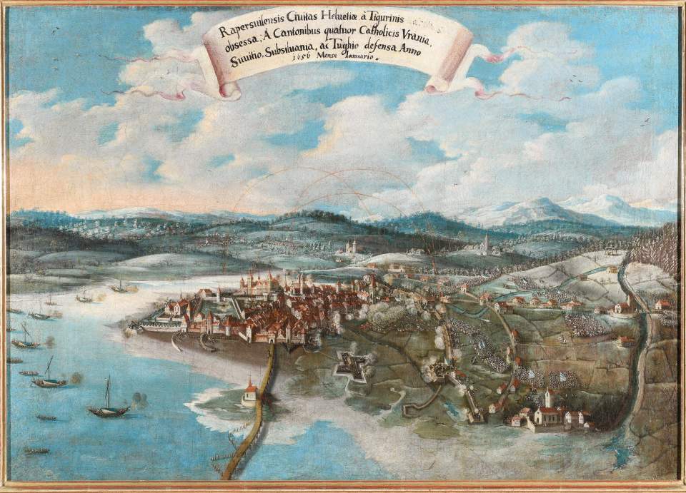 Gemälde Belagerung von Rapperswil, Villmergerkrieg