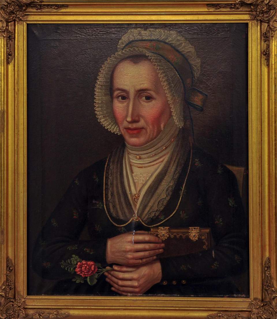 Ölbild Bildnis Sara Mittler - Bühler ( 1758 - )