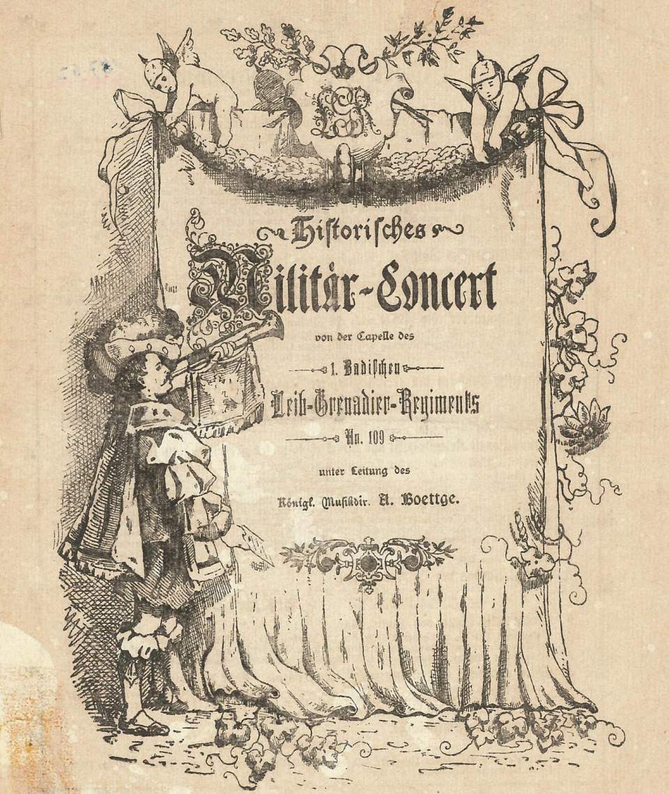 Gedrucktes Programm des "Historischen Militärkonzerts" 