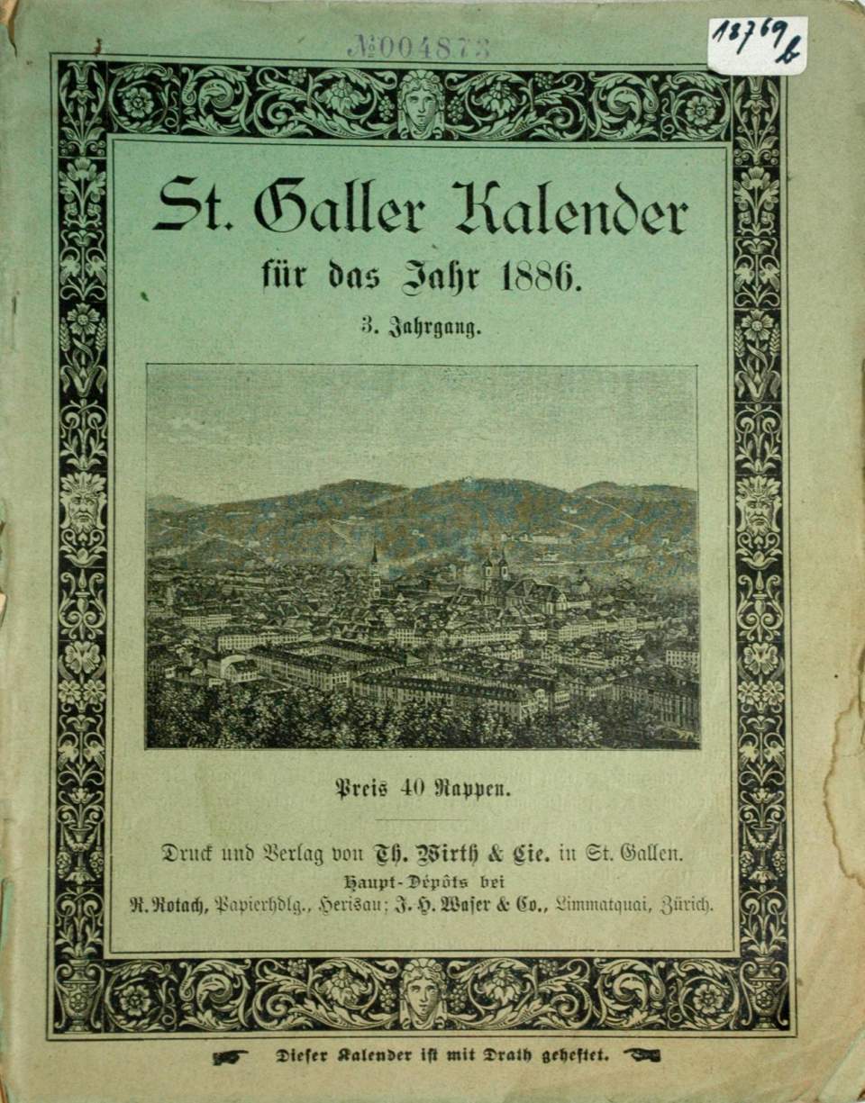 St.Galler Kalender für das Jahr 1886/3.Jahrgang