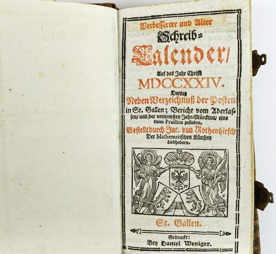 Schreibkalender, St.Gallen 1724