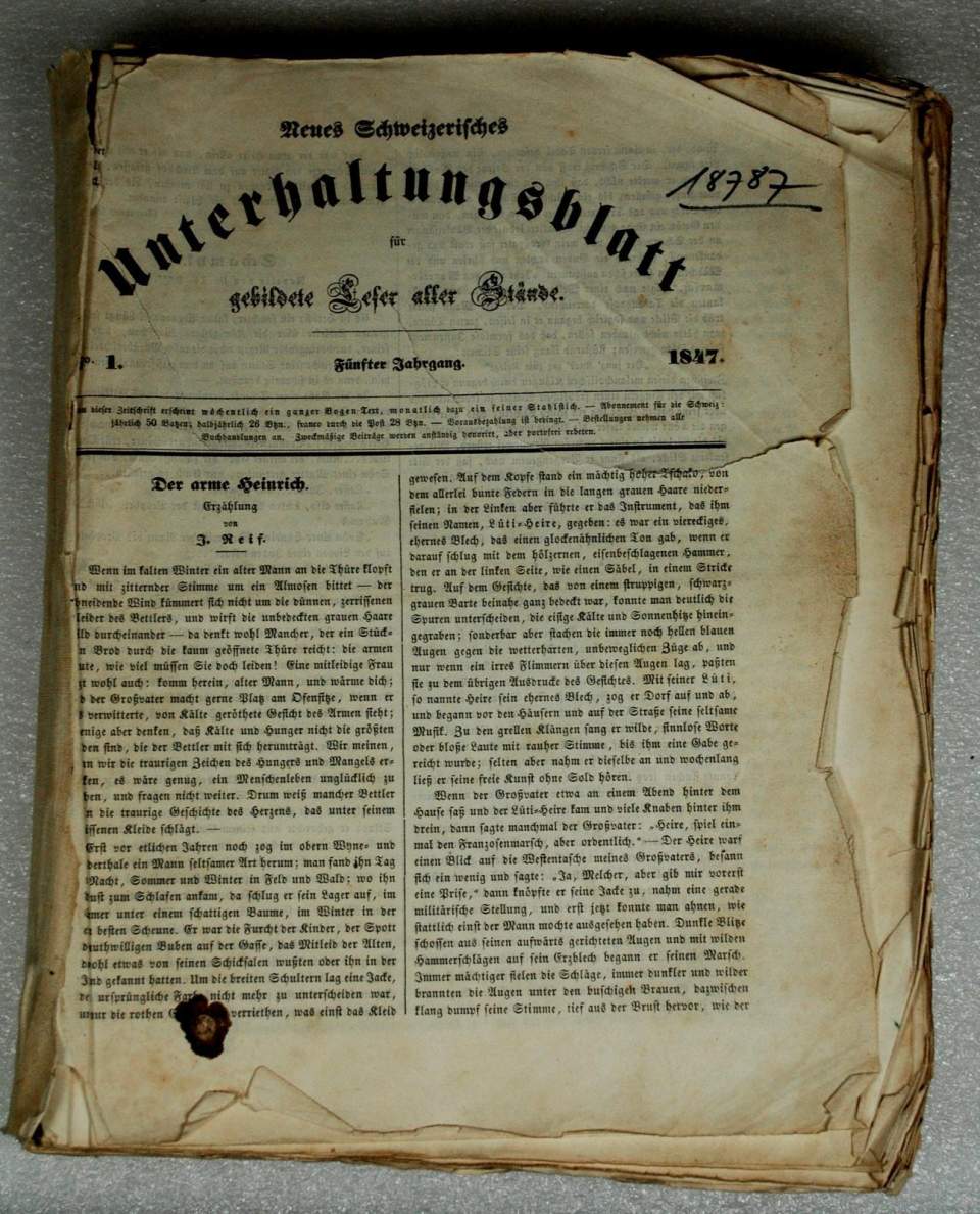 "Neues Schweizerisches Unterhaltungsblatt" (1847)