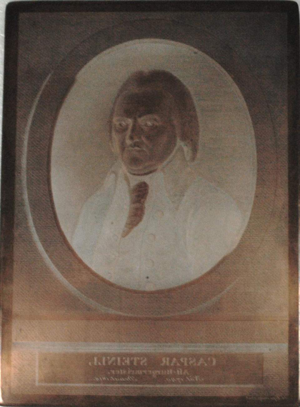 Kupferdruckplatte, Portrait Caspar Steinli