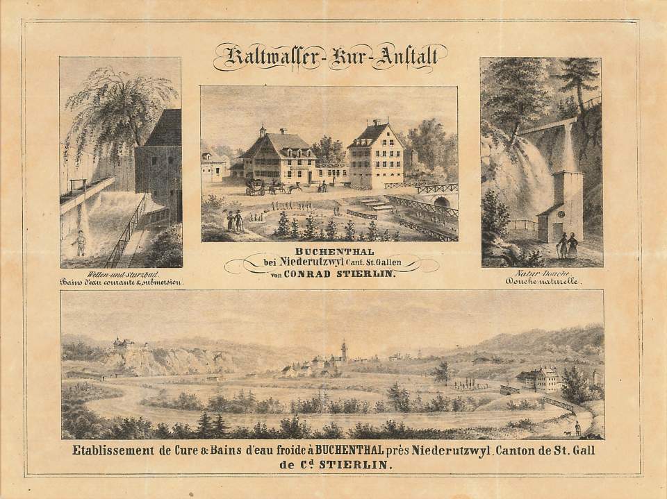 Ansicht Fürstenland Oberbüren, Kaltwasser-Kur-Anstalt Buchenthal