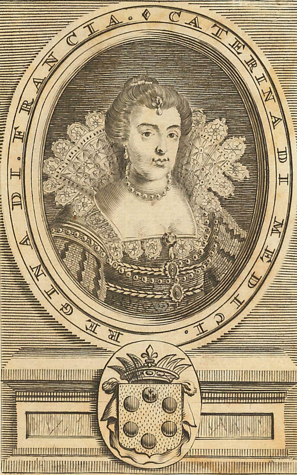 Grafik, Katharina v. medici, Königin v. Frankreich