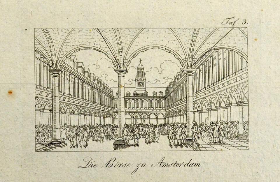 Gedruckte Planzeichnung Börse in Amsterdam