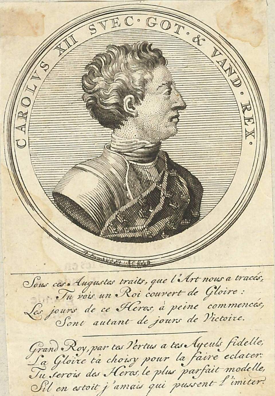 Grafik, König Karl XII v. Schweden