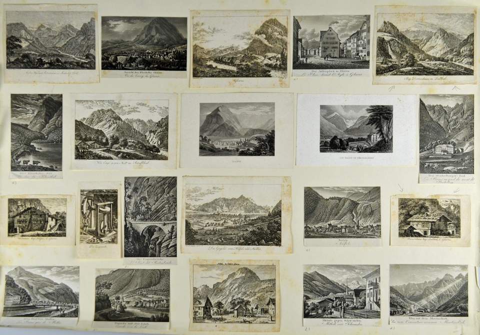 21 Einzelstiche Kanton Glarus