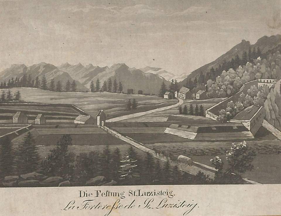 Grafik, Die Festung St. Luzisteig