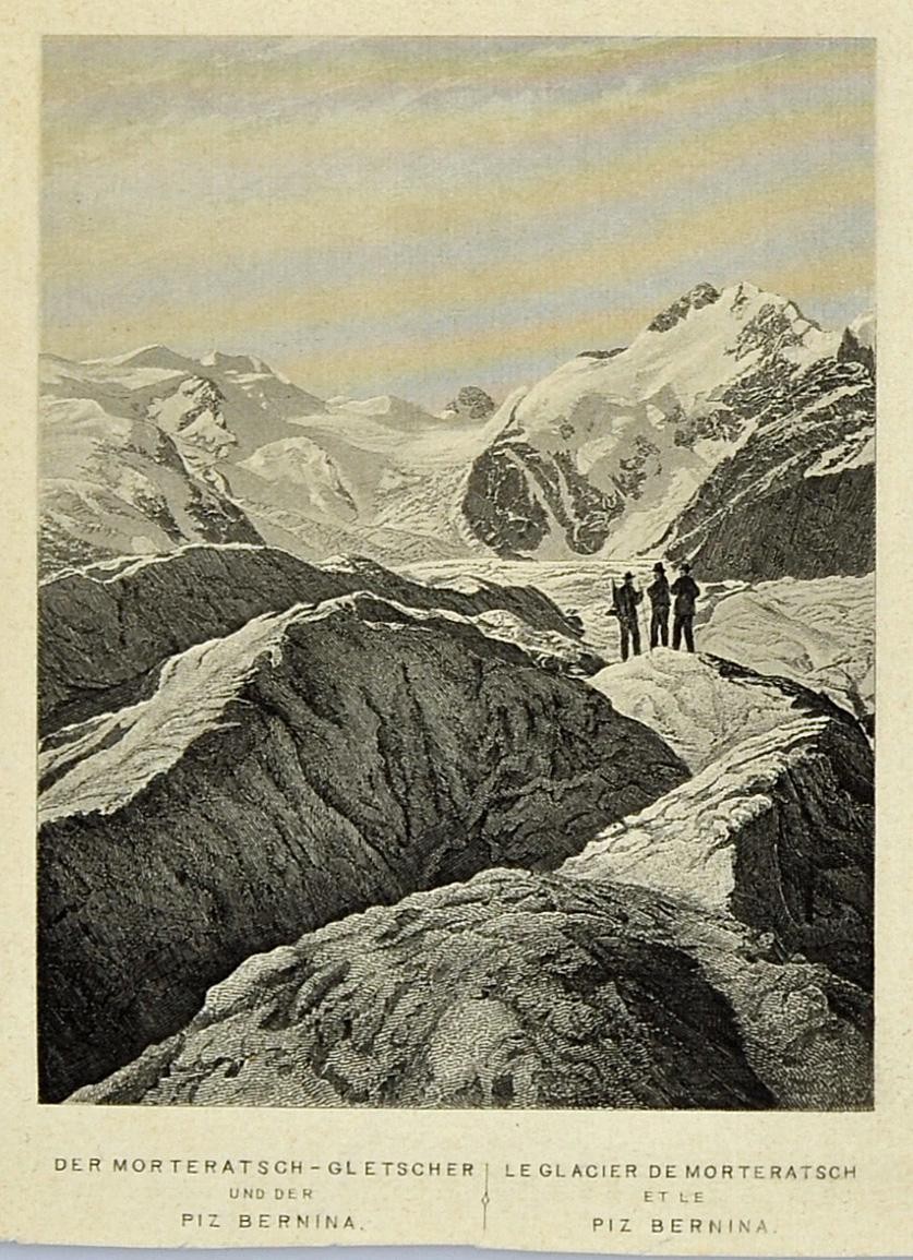 Ansicht Morteratschgletscher u. Piz Bernina