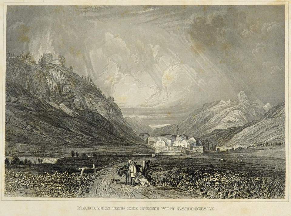 Ansicht Madulein und Ruine Gardovall