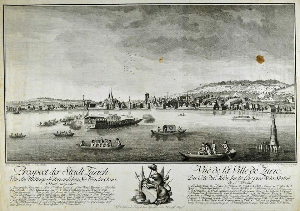 Ansicht der Stadt Zürich