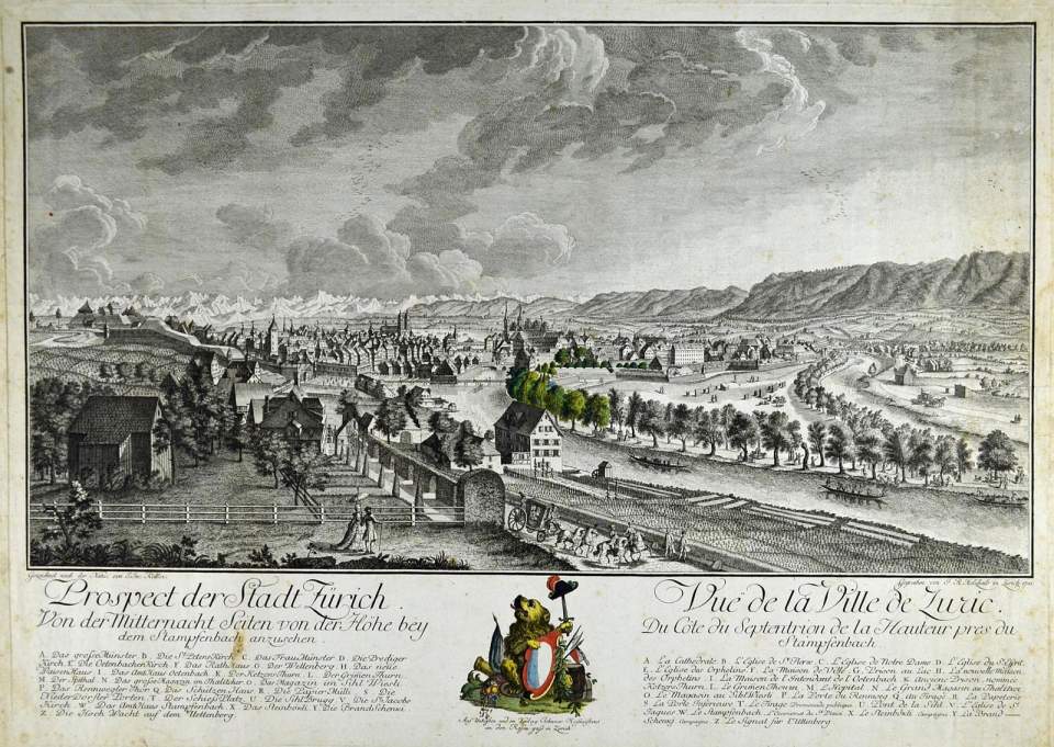 Ansicht der Stadt Zürich