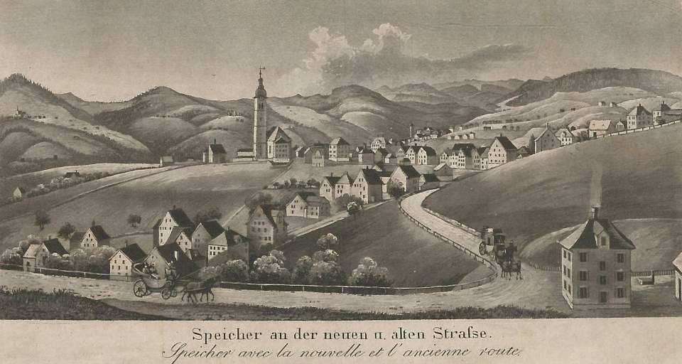 Grafik, Speicher an der neuen und alten Strasse