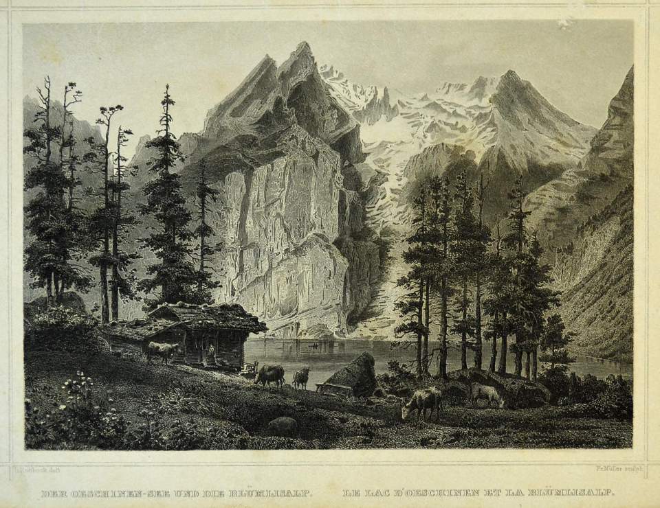 Ansicht Öschinensee und Blümlisalp Kanton Bern