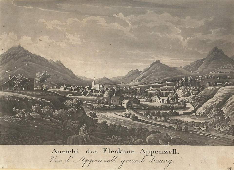 Grafik: Ansicht des Fleckens Appenzell