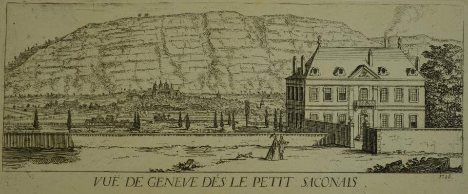 Ansicht der Stadt Genf von Saconais aus