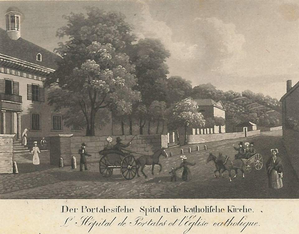 Stich Ansicht der Stadt Neuenburg