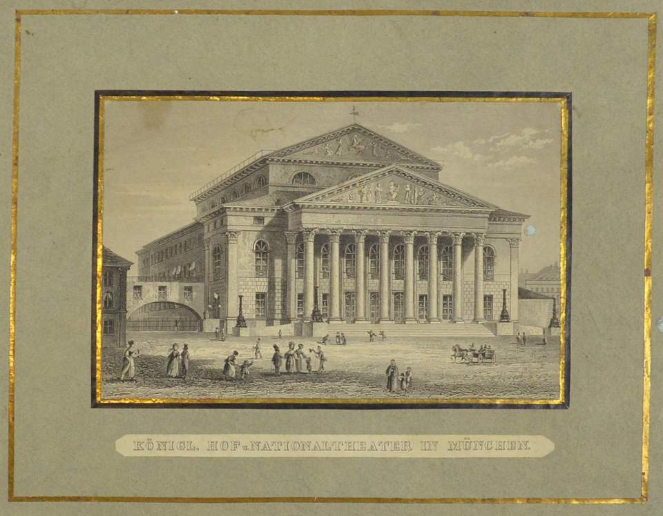 Ansicht Königlicher Hof und Nationaltheater  München