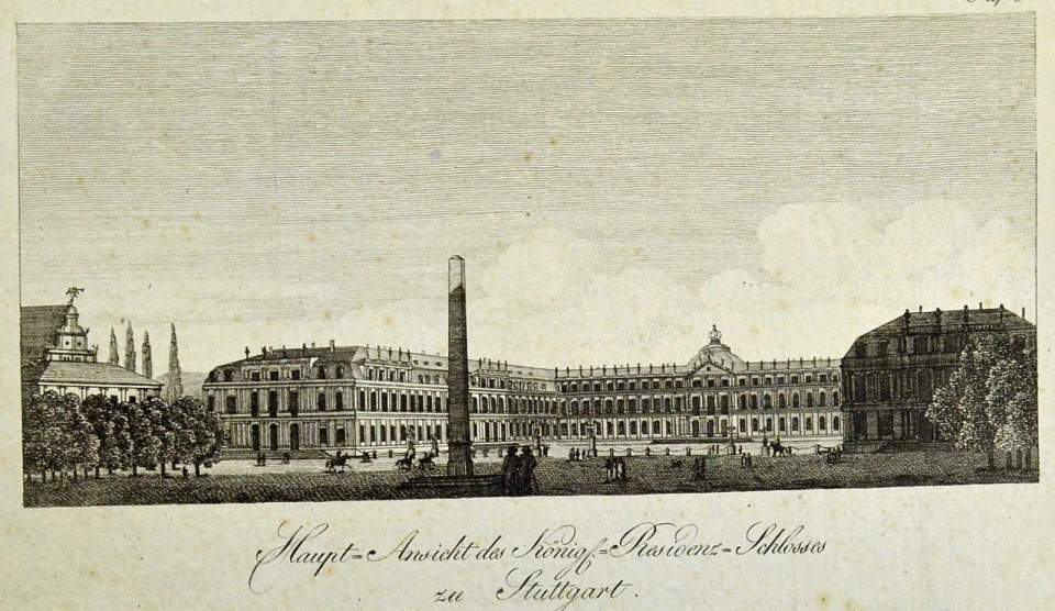 Ansicht des königl. Residenzschlosses Stuttgart