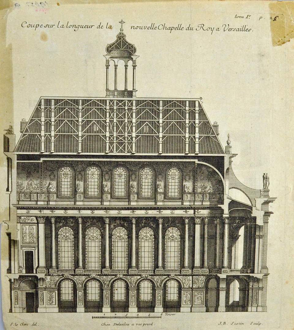 Pläne der Königskapelle von Versailles