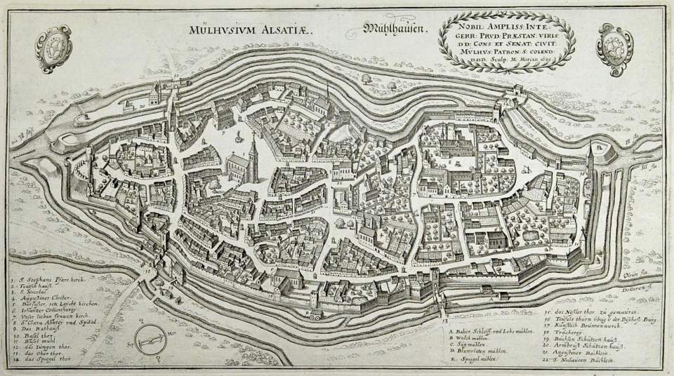 Stadtplan, Modellplan Mühlhausen mit Legende