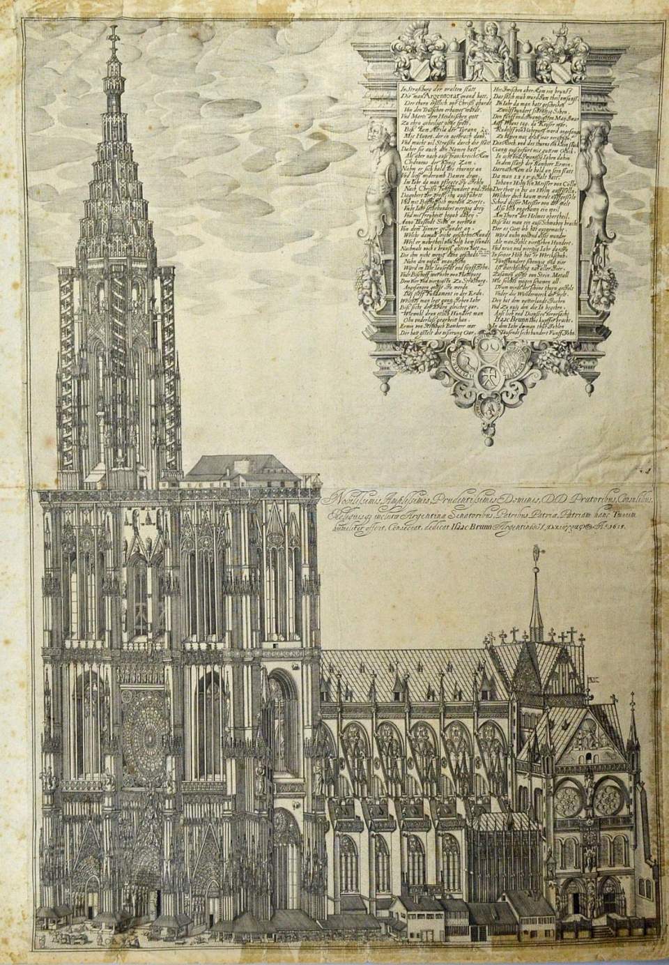 Ansicht Münster zu Strassburg mit Widmung