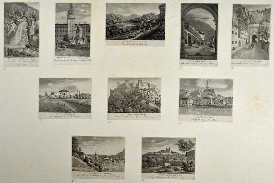 10 aufgeklebte Einzelstiche Salzburg und Umgebung