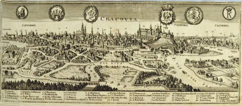 Ansicht von Krakau – Cracovia, um 1640