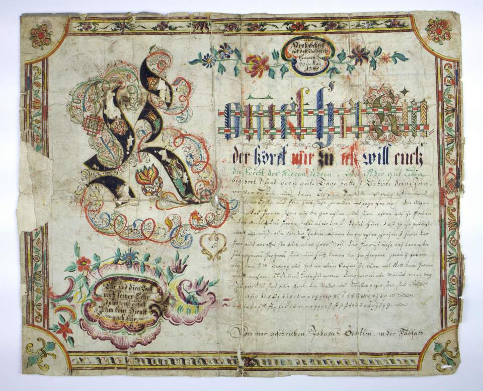 Probeschrift von Johannes Oertlin aus Trogen, Examensschrift