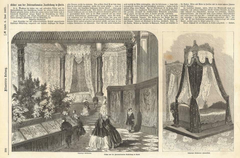 Schweizer Stickereien an der Weltausstellung in Paris 1867
