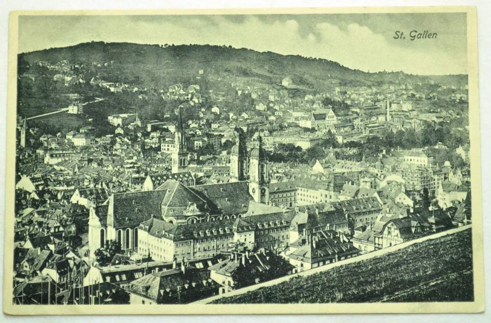 Postkarte St.Gallen mit Kloster