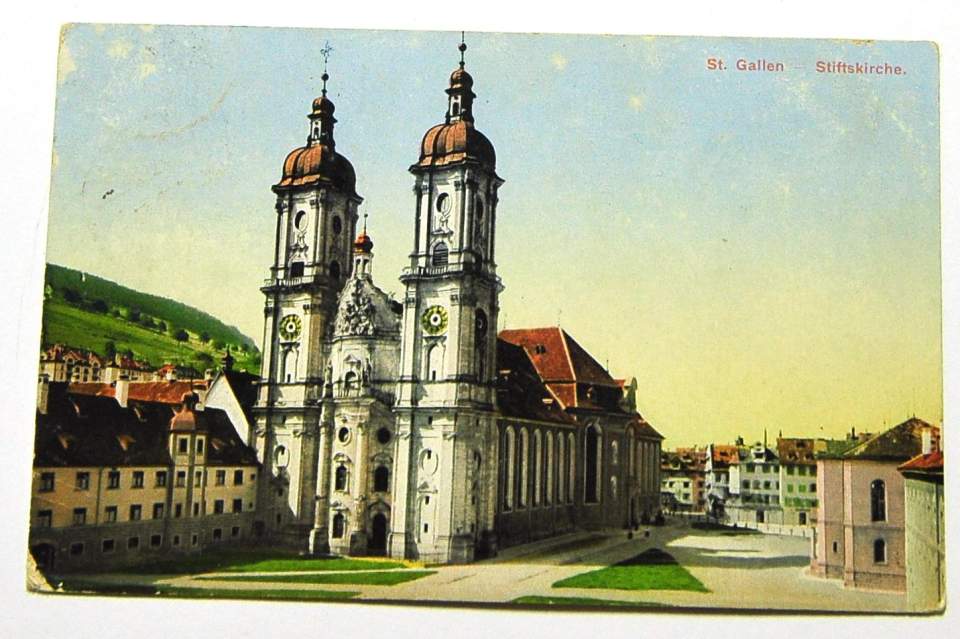 Postkarte St. Gallen Stiftskirche
