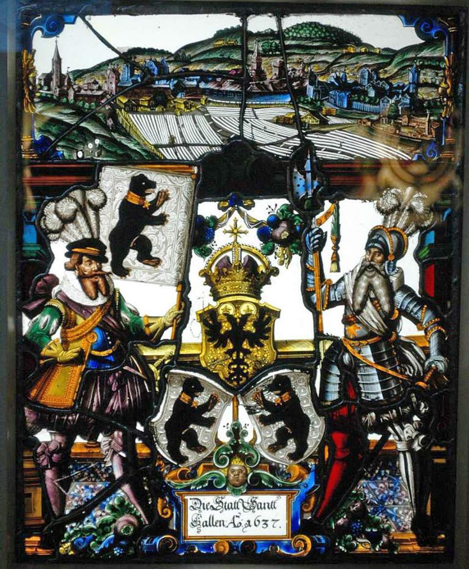 Glasgemälde Wappenscheibe der Stadt St. Gallen