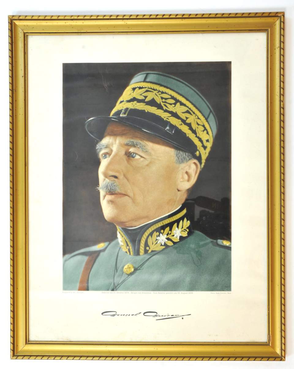 Photodruck, Porträt, General Guisan, Bildnis