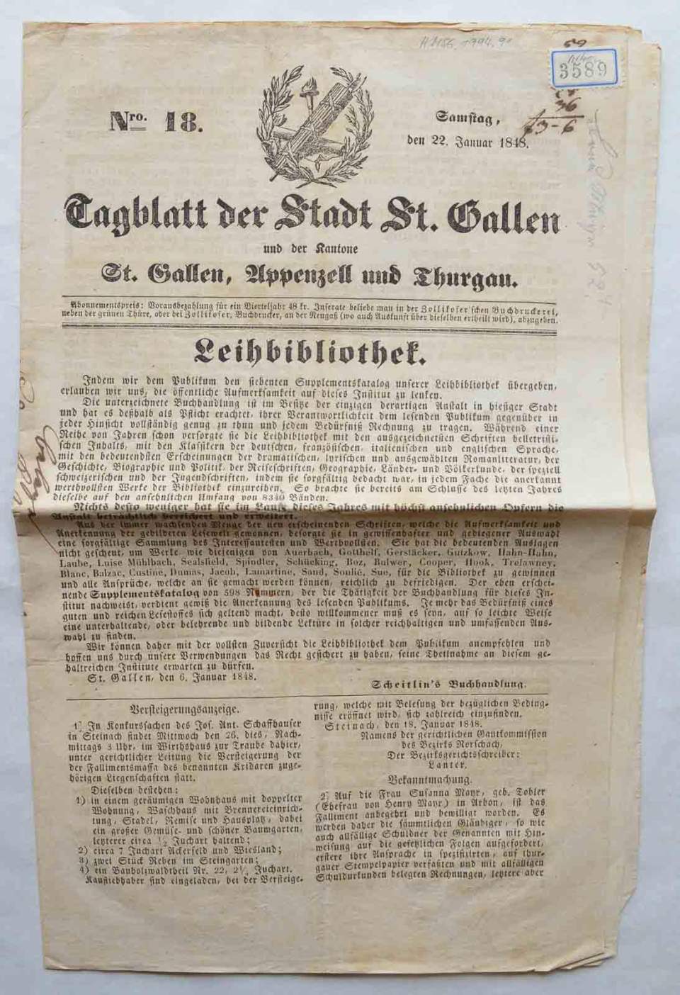 Zeitung, Tagblatt der Stadt St. Gallen