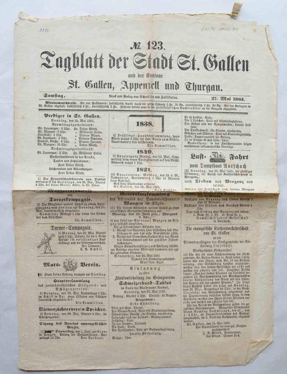 Zeitung, Tagblatt der Stadt St. Gallen