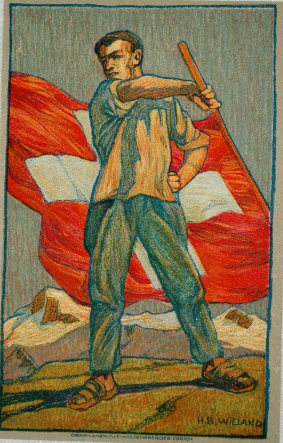 Bundesfeier Postkarte 1912, Set von 11 Ansichtskarten und 2 Fotografien