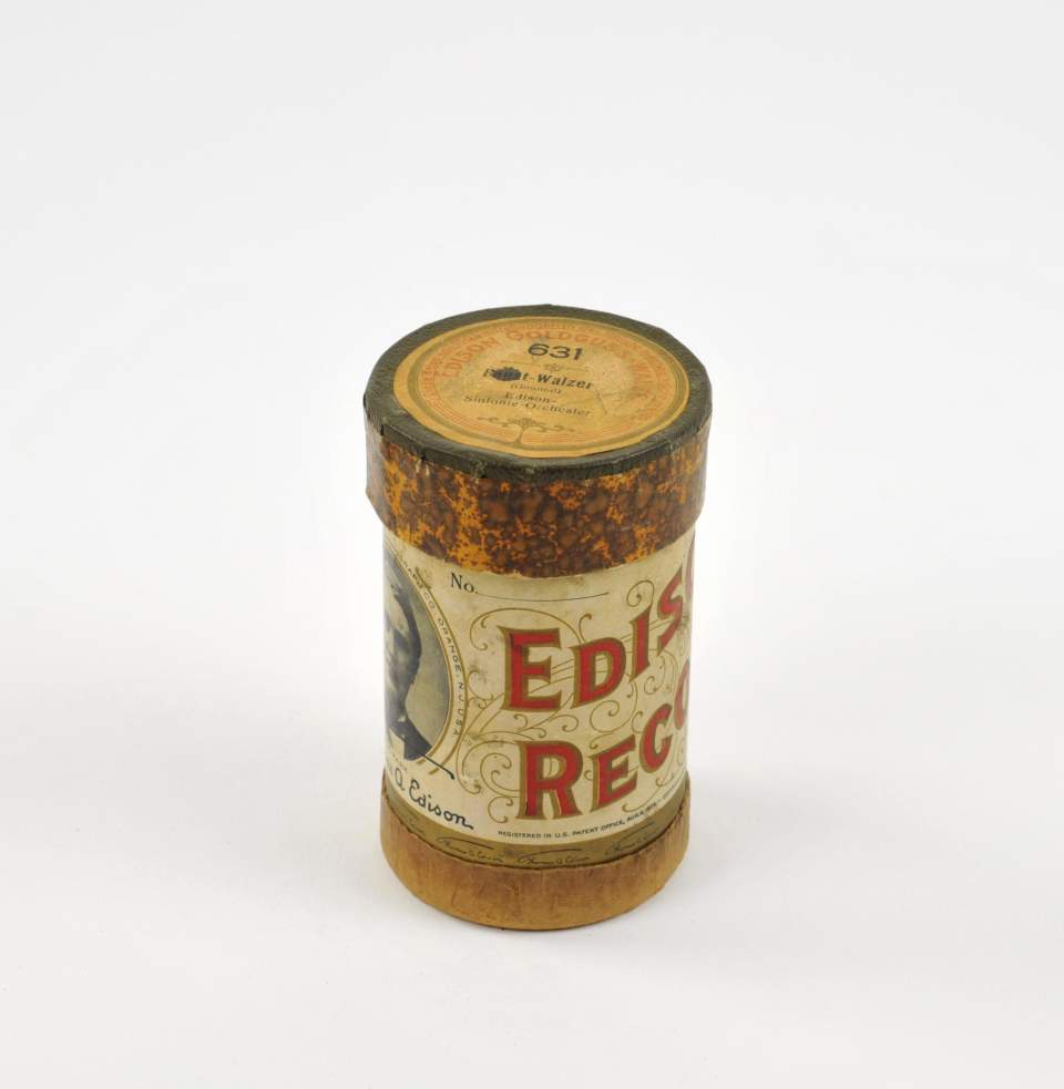 Wachszylinder mit Hülle "Edison Record"