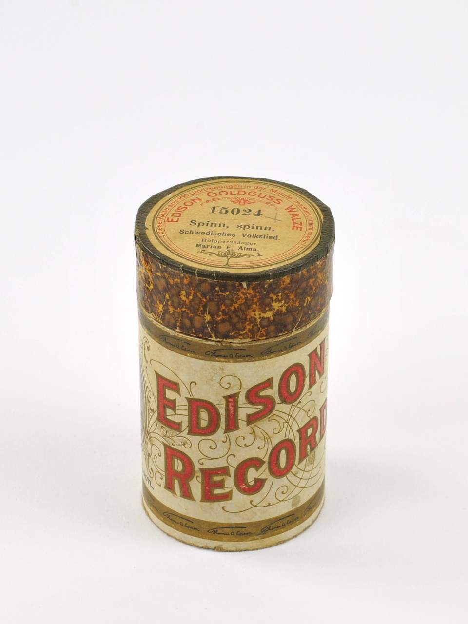 Wachszylinder mit Hülle "Edison Record"