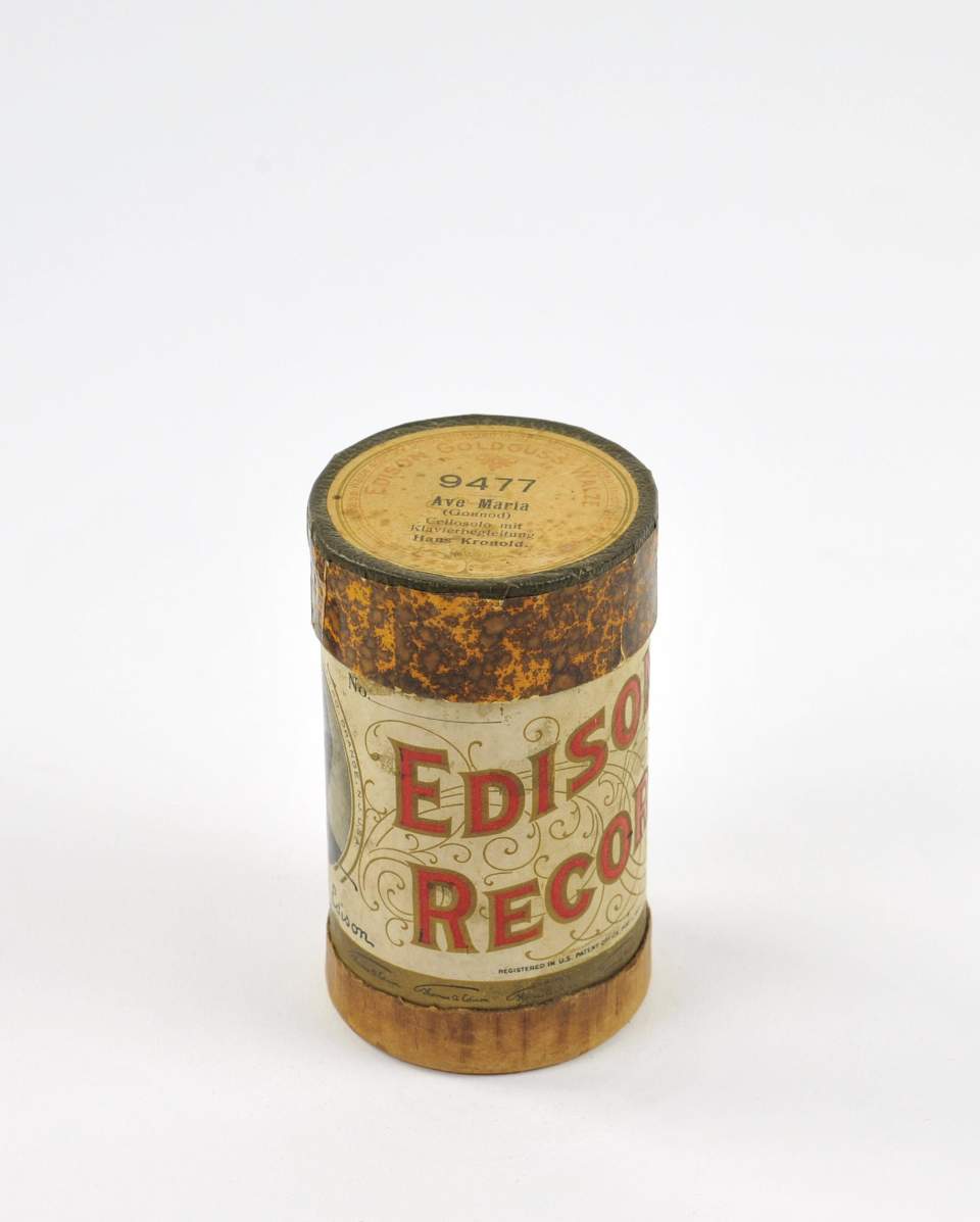 Wachszylinder mit Hülle "Edison Record"