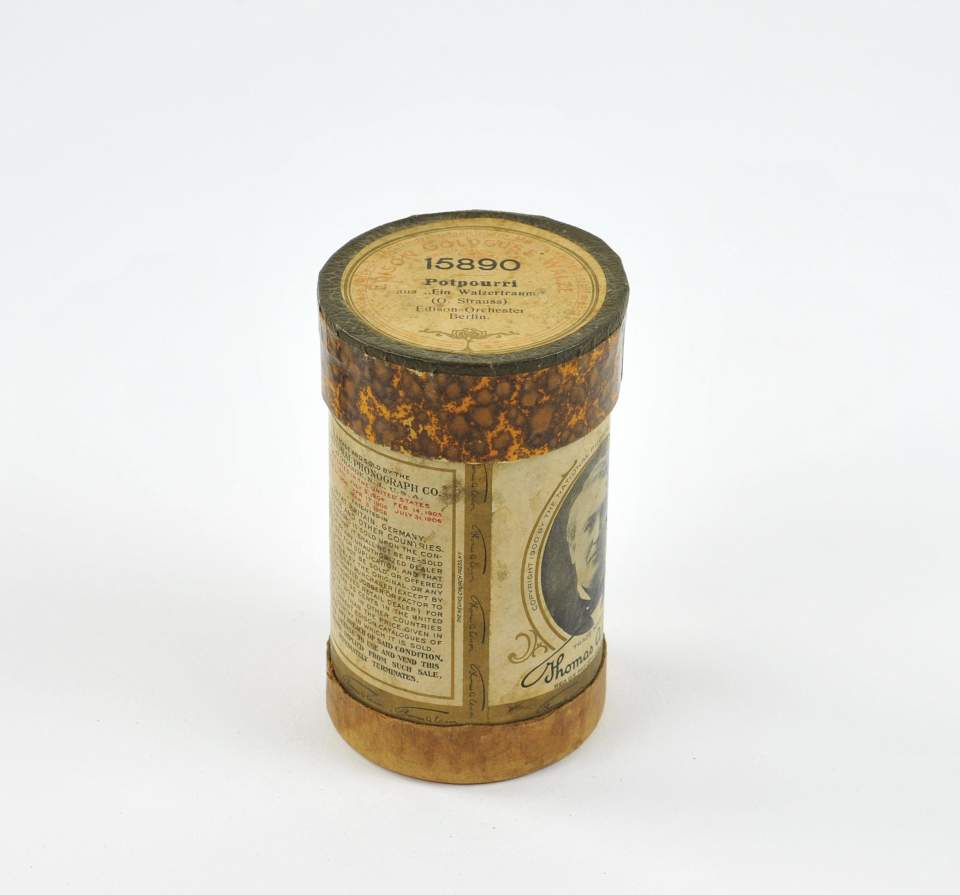 Wachszylinder mit Hülle "Edison Record"