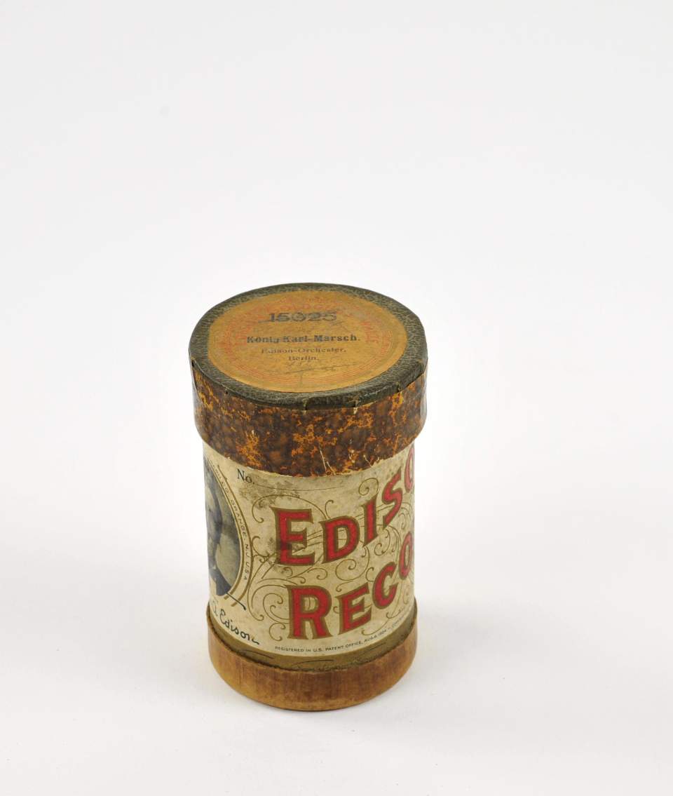 Wachszylinder mit Hülle "Edison Record"