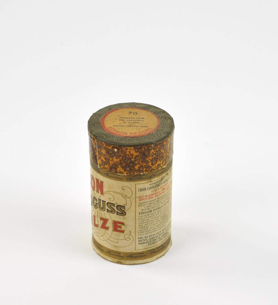 Wachszylinder mit Hülle "Edison Goldguss Walze"