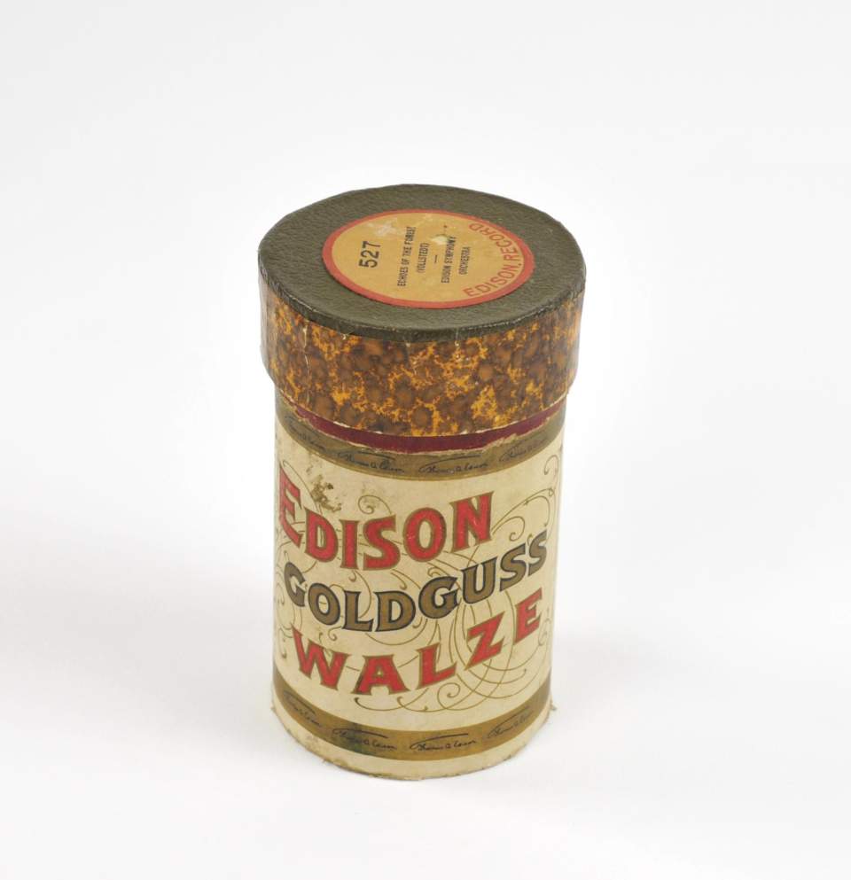 Wachszylinder mit Hülle "Edison Goldguss Walze"