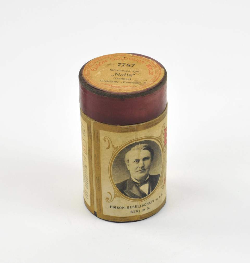 Wachszylinder mit Hülle "Edison Goldguss Walze"